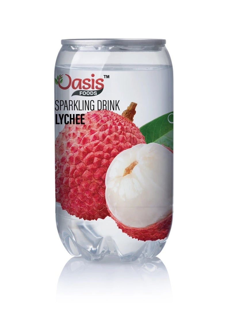 Oasis Sparkling Lychee Drink – 350ml (Pack of 24) | Refreshing Fruity Sparkling Beverage - Image 1